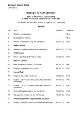 07 February 2013 Audit Committee agenda and papers.pdf