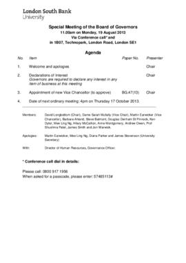 19 August 2013 Board of Governors agenda and papers.pdf