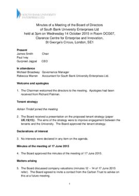 14 October 2015 South Bank University Enterprises Ltd Board minutes.pdf