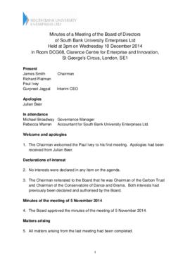 10 December 2014 South Bank University Enterprises Ltd Board minutes.pdf