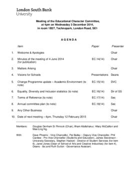 03 December 2014 Educational Character Committee agenda and papers.pdf