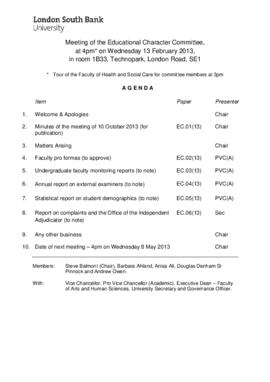 13 February 2013 Educational Character Committee agenda and papers.pdf