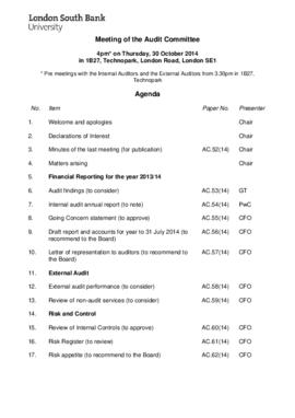 30 October 2014 Audit Committee agenda and papers.pdf