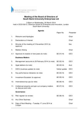 26 March 2014 South Bank University Enterprises Ltd Board agenda and papers.pdf