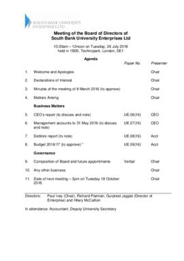 26 July 2016 South Bank University Enterprises Ltd Board agenda and papers.pdf