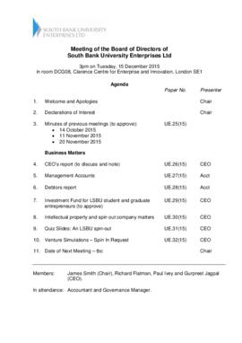 15 December 2015 South Bank University Enterprises Ltd Board agenda and papers.pdf