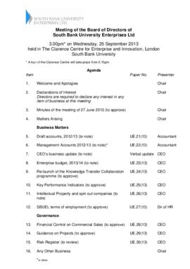 25 September 2013 South Bank University Enterprises Ltd Board agenda and papers.pdf