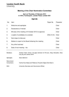 06 February 2014 Chair Nomination Committee agenda and papers.pdf