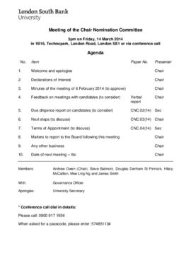 14 March 2014 Chair Nomination Committee agenda and papers.pdf