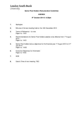 9 October 2014 Remuneration Committee agenda and papers.pdf