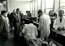 Duke of Edinburgh visiting a laboratory
