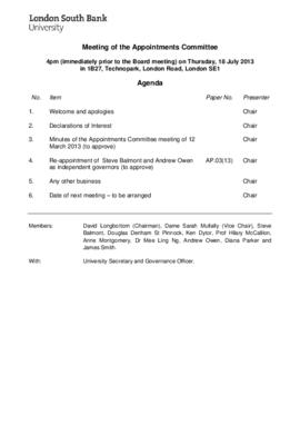 18 July 2013 Appointments Committee agenda and papers.pdf