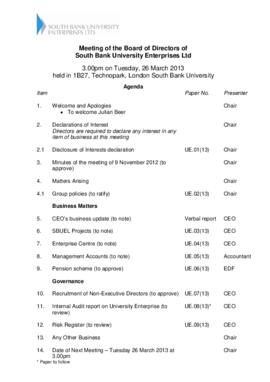 26 March 2013 South Bank University Enterprises Ltd Board agenda and papers.pdf