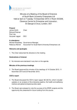 15 December 2015 South Bank University Enterprises Ltd Board minutes.pdf